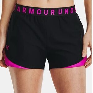 Under Armour Sporty Athletic Women’s Play Up 3.0 Black/Pink Shorts Plus Size 3X